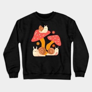Happy Snails on Mushrooms Crewneck Sweatshirt